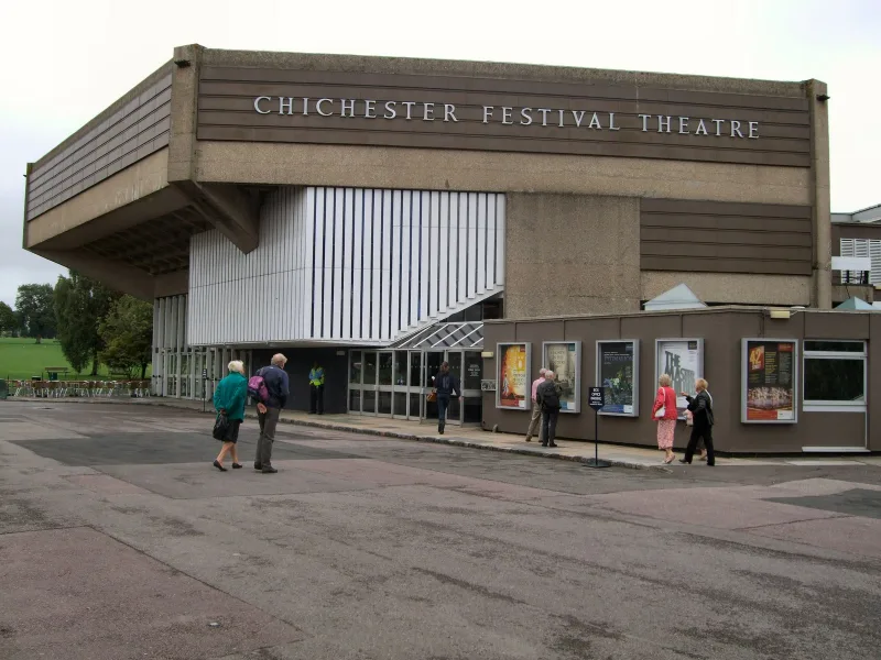 Chichester Festival Theatre, the modernist concrete building in Oaklands Park