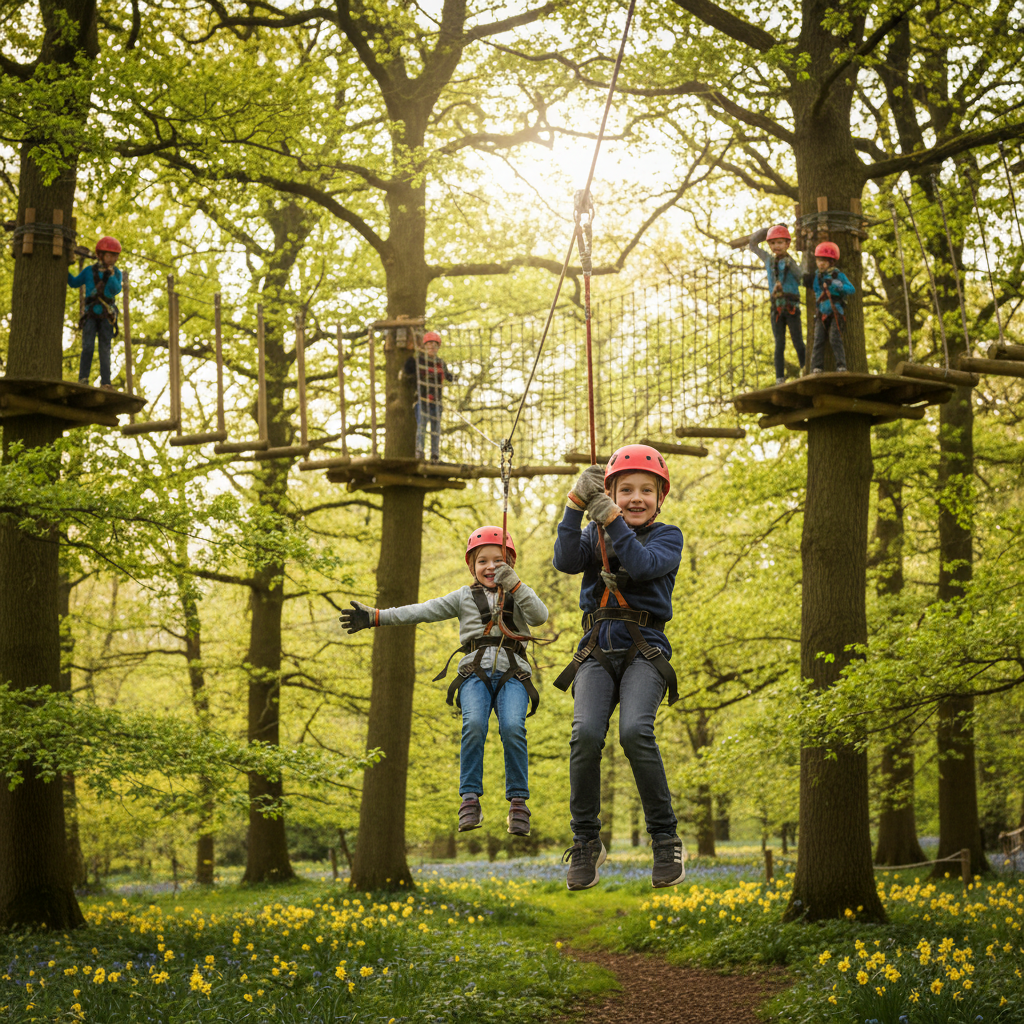 Family adventure activities in West Sussex including high ropes and outdoor action